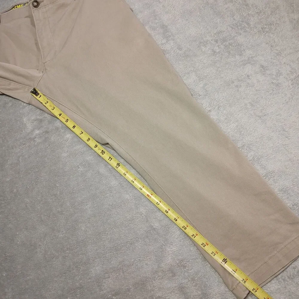 Lee Extreme Comfort Mens 38x29 Khaki Stretch Flex Flat Front Chino Twill Dadcore